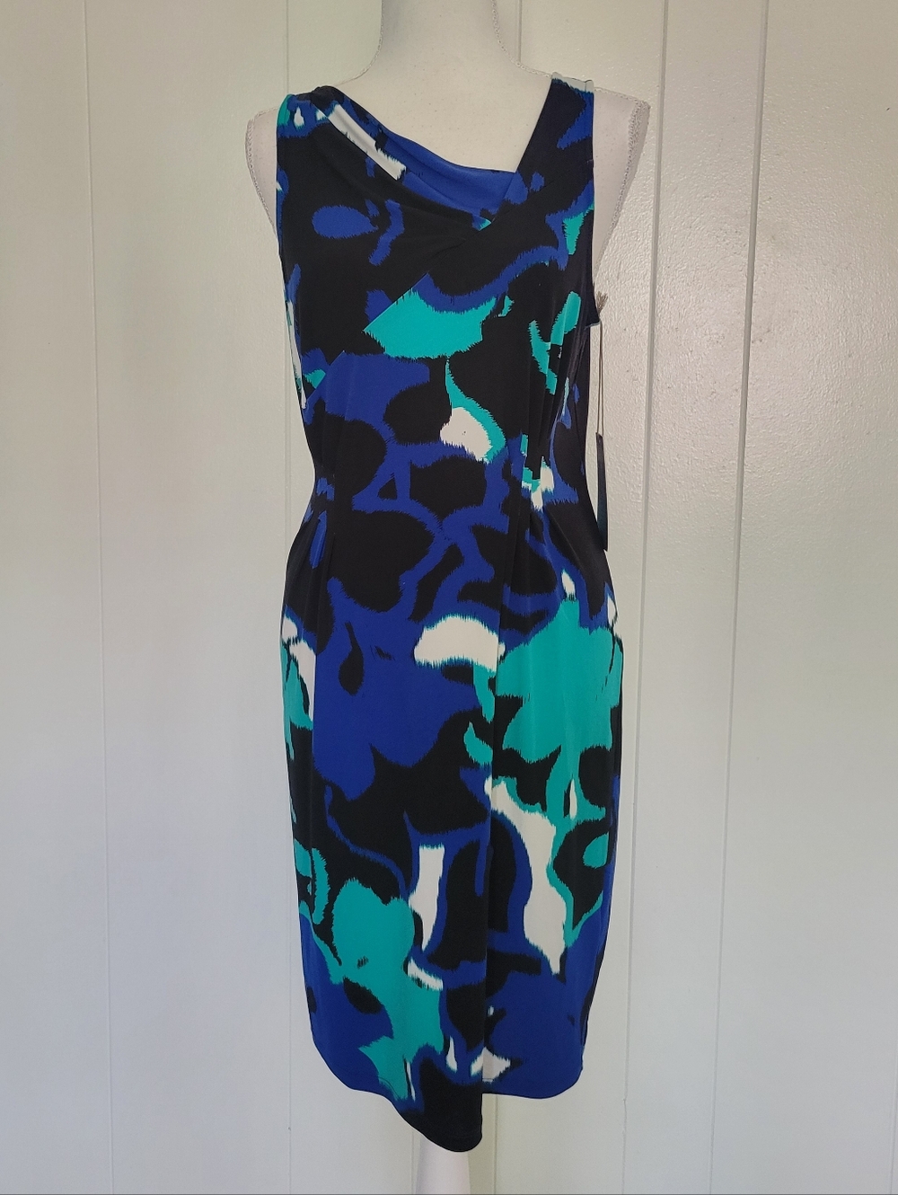 NWT Jennifer Lopez JLo Island Paradise Sheath Dress Draped Sketch Floral Y2k SM